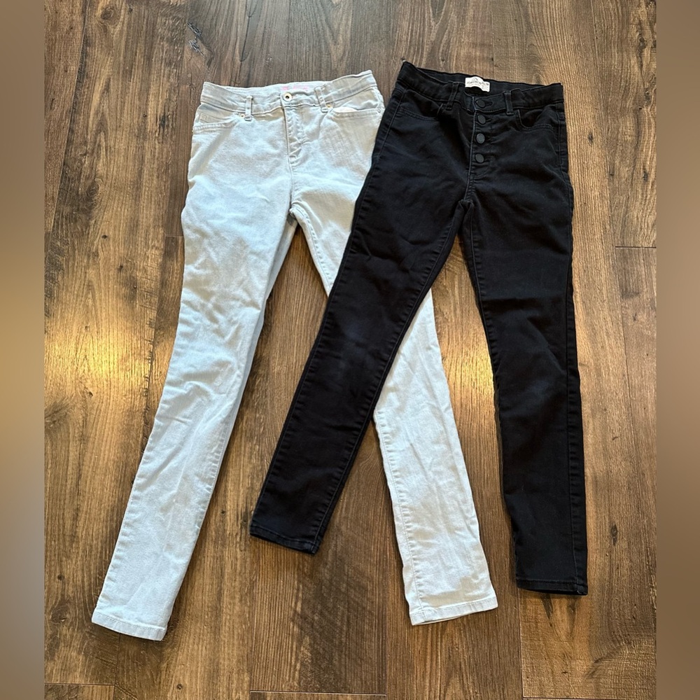 2 Girl's Size 14 Slim Super Skinny Jeans, Children's Place & Jordache, Black - Picture 1 of 10